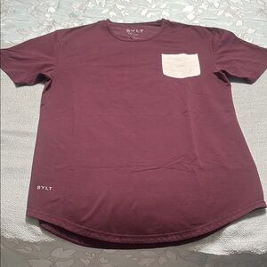BYLT Basics Burgundy Short Sleeve Tee with Pocket